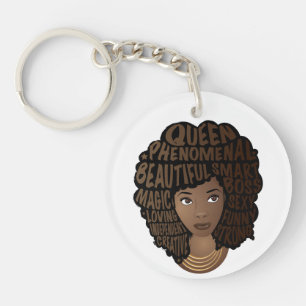 Porte-clés Encourager les femmes noires, cheveux naturels, m