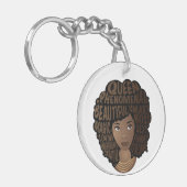 Porte-clés Encourager les femmes noires, cheveux naturels, mé (Devant gauche)