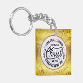 Porte-clés Encouragez le Verset biblique avec l'Elégant Or br (Devant gauche)