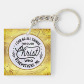 Porte-clés Encouragez le Verset biblique avec l'Elégant Or br (Dos)