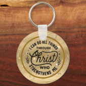 Porte-clés Encouragez le Verset biblique avec l'Elégant Or br (Recto)