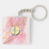Porte-clés Encre D'Alcool Fluide Rose Doux (Dos)