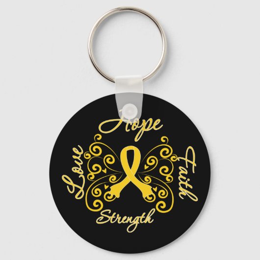 Porte-clés Endometriosis Hope Motto Butterfly (Recto)