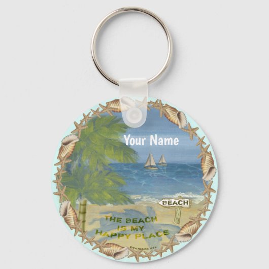 Porte-clés Endroit heureux de la plage (Recto)