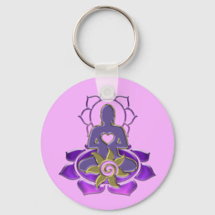 Porte-clés énergie BUDDHA rose pâle