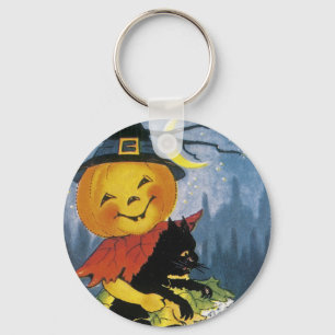 Porte-clés Enfant citrouille vintage