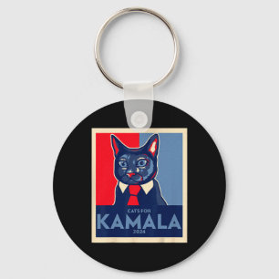 Porte-clés Enfant Lady Chat Vote Kamala Harris 2024 1