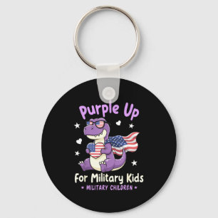 Porte-clés Enfant militaire dinosaure violet pour militaire