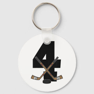 Porte-clés Enfants 4ème Anniversaire Hockey sur Glace Enfants