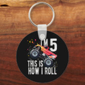 Porte-clés Enfants 5 ans 5e anniversaire Garçon Monster Camio (Recto)