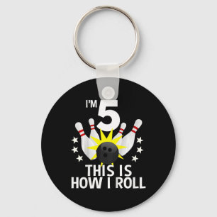 Porte-clés Enfants 5 ans Bowling Birthday Party Shirt Comment
