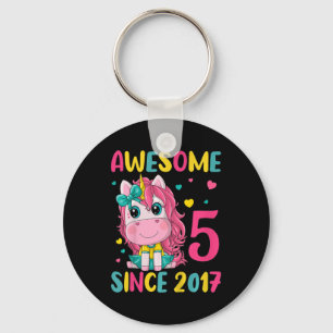 Porte-clés Enfants 5e anniversaire fête Unicorn fille 5 ans B