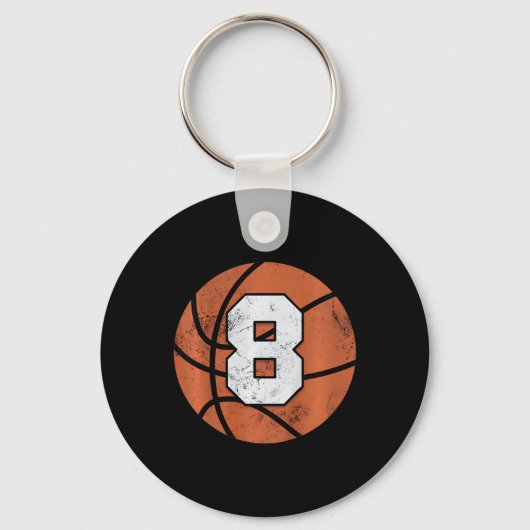 Porte-clés Enfants 8 ans Anniversaire Enfants Garçons Filles  (Recto)