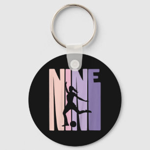 Porte-clés Enfants 9 ans Football Girls Cadeau 9e anniversair