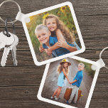 Porte-clés Enfants à double face personnalisés deux photos<br><div class="desc">Créez un garde-robe personnalisé avec ce porte - clé photo recto-verso pour enfants, maintenant conçu avec une bordure blanche autour du bord pour une finition propre et moderne. Il est parfait pour les parents ou grands-parents qui veulent présenter deux photos différentes, une de chaque côté, pour montrer ces moments spéciaux...</div>