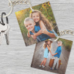 Porte-clés Enfants à double face personnalisés deux photos<br><div class="desc">Concevez un souvenir significatif avec ce porte - clé photo personnalisé à double face pour enfants, une façon douce pour les parents ou grands-parents de porter deux souvenirs préférés. Ajoutez une photo spéciale à l’avant et une autre à l’arrière pour mettre en valeur les moments de la vie de votre...</div>