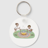 Porte-clés Enfants au feu de camp (Recto)