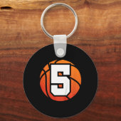 Porte-clés Enfants Basketball Anniversaire 5 Numéro Cinq Anni (Recto)