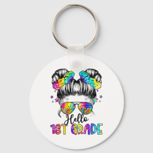 Porte-clés Enfants Bonjour 1ère année Fille aux cheveux noués