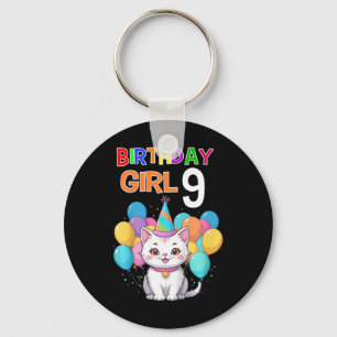 Porte-clés Enfants Chat Anniversaire 9 Anniversaire Fille 9e