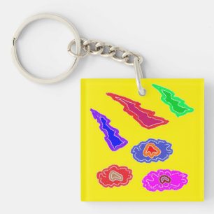 Porte-clés Enfants couleurs de fête extra fort jaune rose ble
