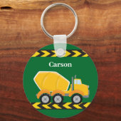 Porte-clés Enfants Custom Green Cement Mixer Camion Garçons (Verso)