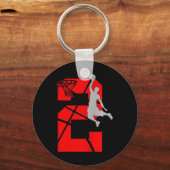 Porte-clés Enfants de 2 ans 2ème Basketball Anniversaire Fête (Recto)