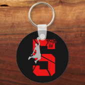 Porte-clés Enfants de 5 ans 5ème Basketball Anniversaire Fête (Recto)