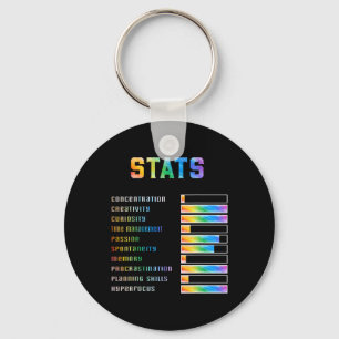 Porte-clés Enfants drôles avec des stats Adhd Neurodiversité