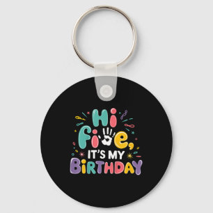Porte-clés Enfants Hi Five Son Anniversaire 5e fête d'anniver