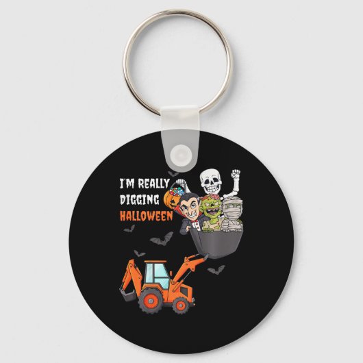 Porte-clés Enfants Je creuse vraiment Halloween Squelette Zom (Recto)