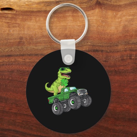 Porte-clés Enfants Jour de la Saint Patrick T Rex équitation (Verso)
