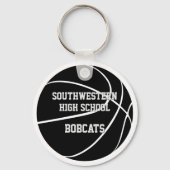 Porte-clés enfants noir blanc personnalisé basket-ball (Verso)