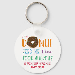 Porte-clés Enfants personnalisés Donut me nourrir Allergie al