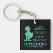 Porte-clés Enfants personnalisés par super héros de garçon (Devant)