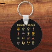 Porte-clés Enfants Sauvage Animaux Tracks Enfants Apprendre (Recto)