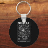 Porte-clés Engineer Christmas Funny Santa Rocket Sleigh Bluep (Recto)