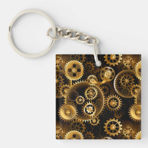 Porte-clés Engrenages en laiton Steampunk sans couture
