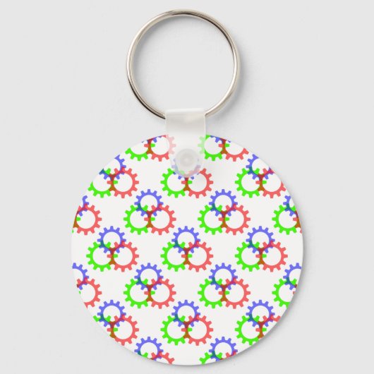 Porte-clés Engrenages rouges, verts et bleus (Recto)