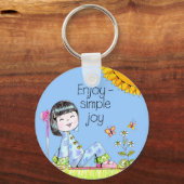 Porte-clés Enjoy - Simple Joy porte - clé bleu arrière - plan (Recto)