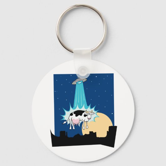 Porte-clés Enlèvement de vaches UFO (Recto)