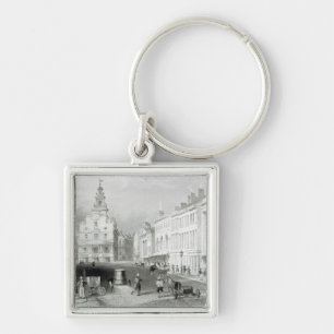 Porte-clés Énoncez la rue, Boston, gravé par S.Lacey
