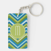 Porte-clés Énorme Motif Chevron brillant avec Monogramme pers (Dos)