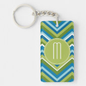 Porte-clés Énorme Motif Chevron brillant avec Monogramme pers (Devant)