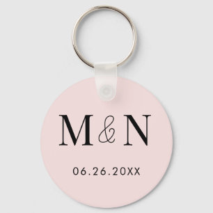 Porte-clés Enregistrer la date monogrammée
