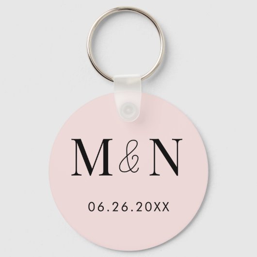 Porte-clés Enregistrer la date monogrammée (Recto)