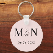 Porte-clés Enregistrer la date monogrammée (Recto)