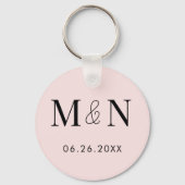 Porte-clés Enregistrer la date monogrammée (Verso)