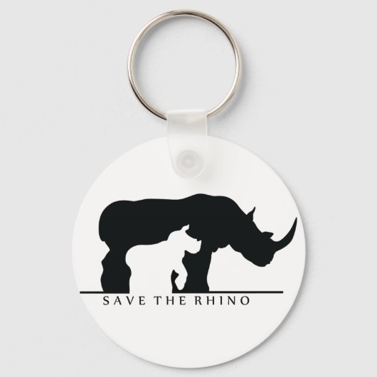 Porte-clés Enregistrer le Rhino (blanc ver.) (Recto)