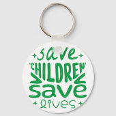 Porte-clés Enregistrer les enfants, Sauver des vies Favoriser (Verso)